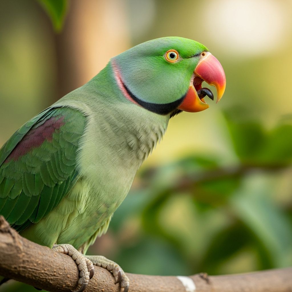 Alexandrine Parakeet: Care, Personality & Diet Guide Complete guide to Alexandrine parakeets: personality traits, care requirements, diet, and breeding information.