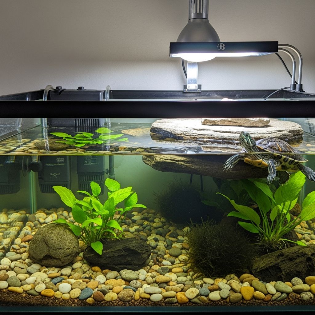 Learn how to create the perfect aquatic turtle habitat with proper tank size, filtration, and environmental conditions.
