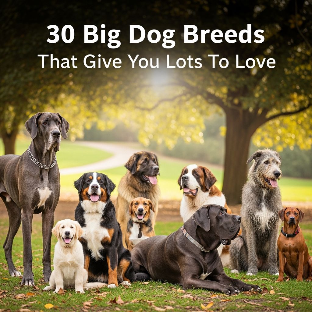 Discover 30 amazing big dog breeds perfect for your family and home.