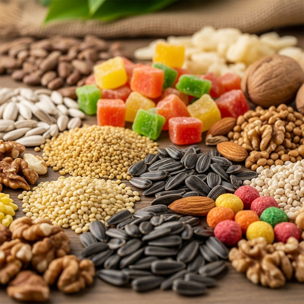 Bird Food for Different Species of Parrots Nutritional guidance for feeding various parrot species with optimal diet recommendations.