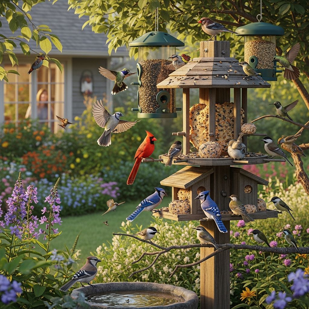 Master the art of backyard bird feeding with our complete guide to feeders, placement, and maintenance.