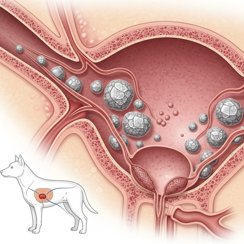 Complete guide to understanding, treating, and preventing bladder stones in dogs.