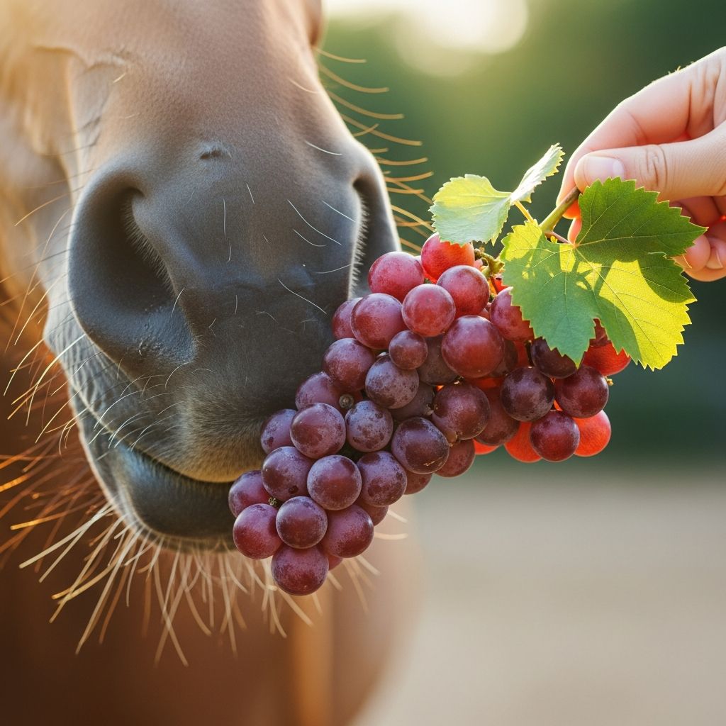 Learn whether horses can safely eat grapes, including portion sizes, risks, and nutritional benefits.