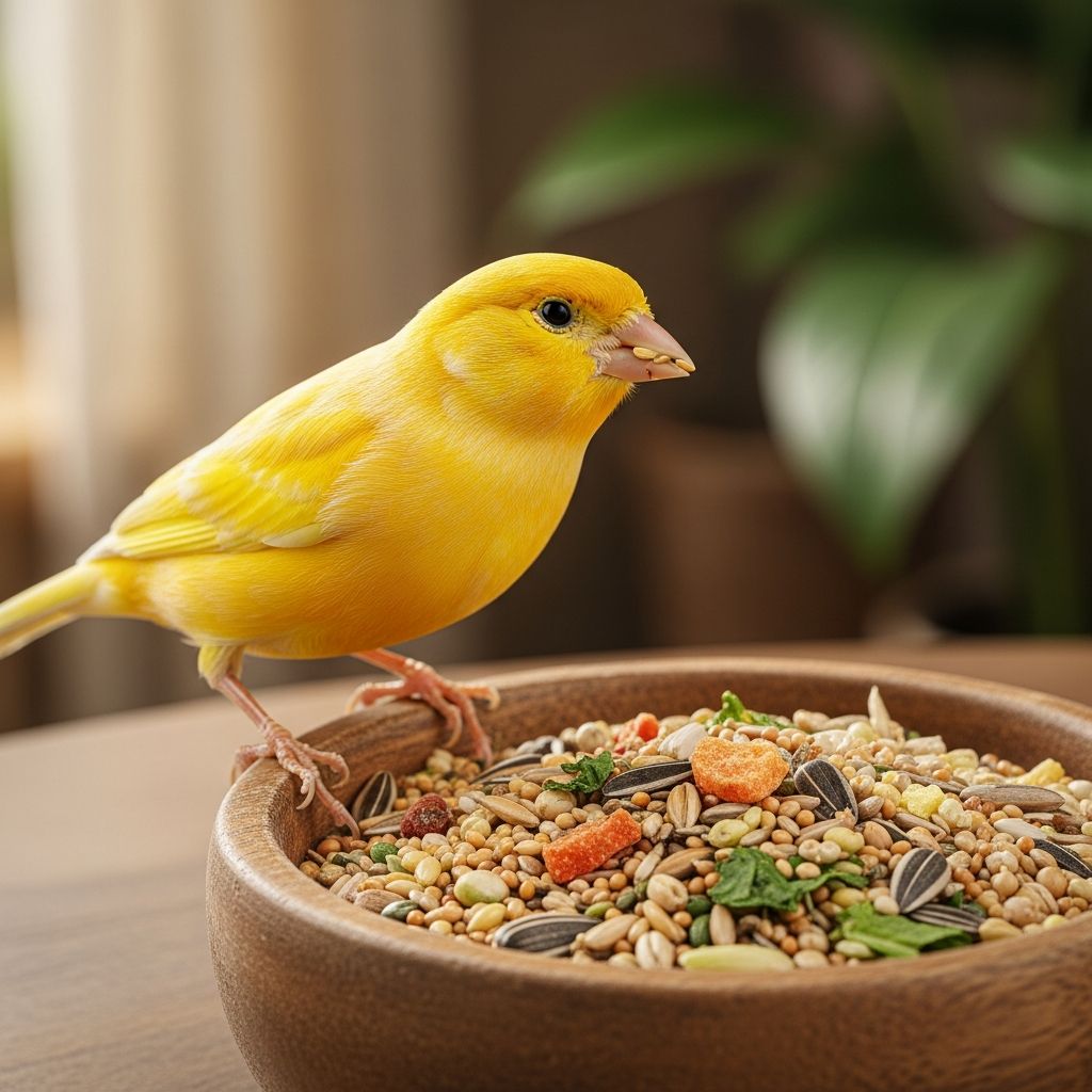Complete guide to feeding canaries with proper nutrition for optimal health.