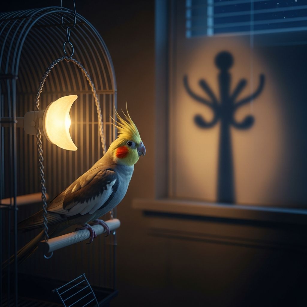 Understanding why cockatiels panic at night and how to protect your feathered friend.