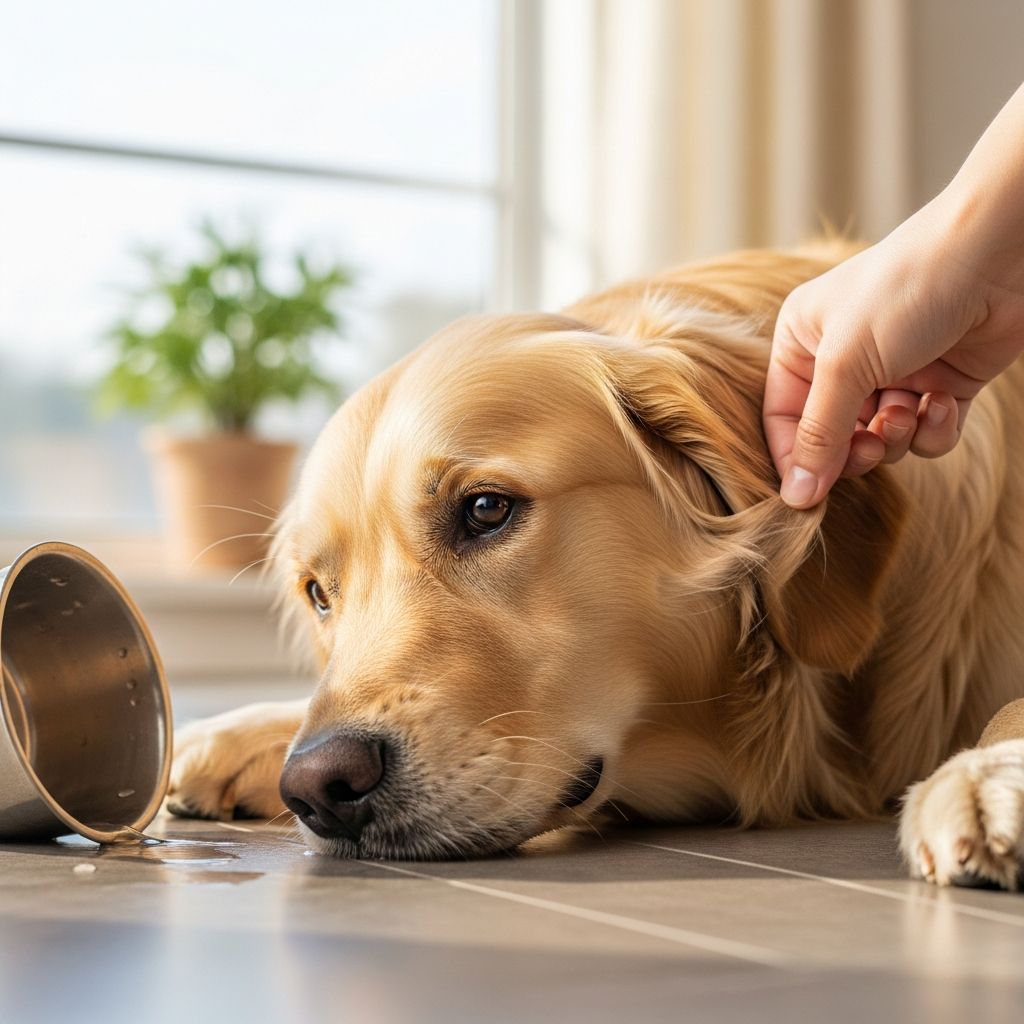 Learn to recognize dehydration symptoms in dogs and discover effective treatment options.