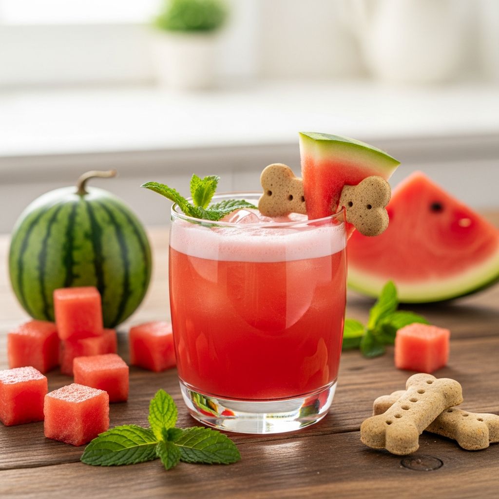 DIY Dog Treat Recipe: Mutt Mocktail Watermelon Cocktail Learn how to make refreshing watermelon mocktail treats for your furry friend this summer.