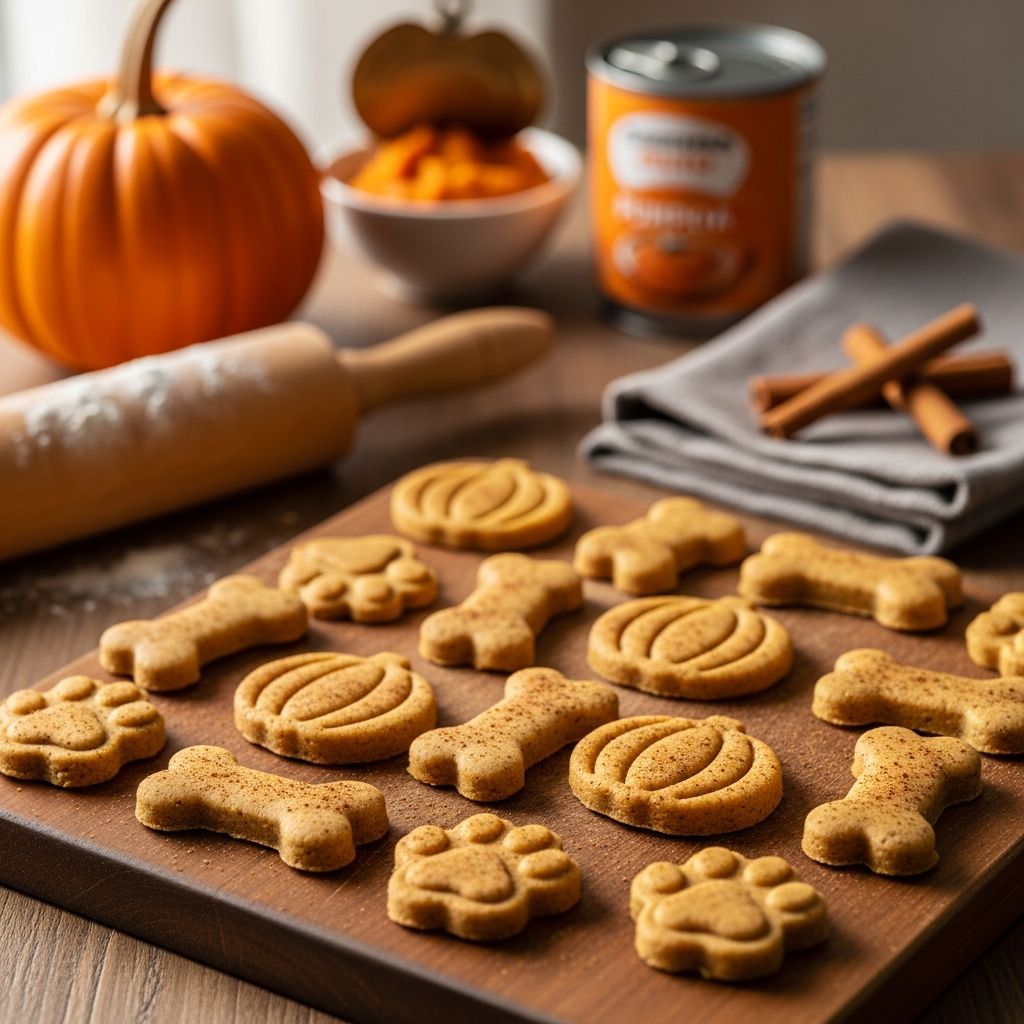 Make festive, nutritious pumpkin pie treats for your dog with this easy homemade recipe.