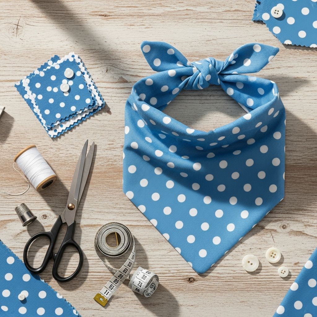 DIY Polka Dot Dog Bandana: Easy Craft Project Create a stylish polka dot bandana for your dog with this fun DIY craft project.
