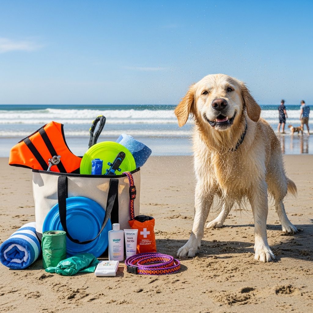 Complete dog beach checklist with safety tips, packing essentials, and fun items for a perfect beach day.