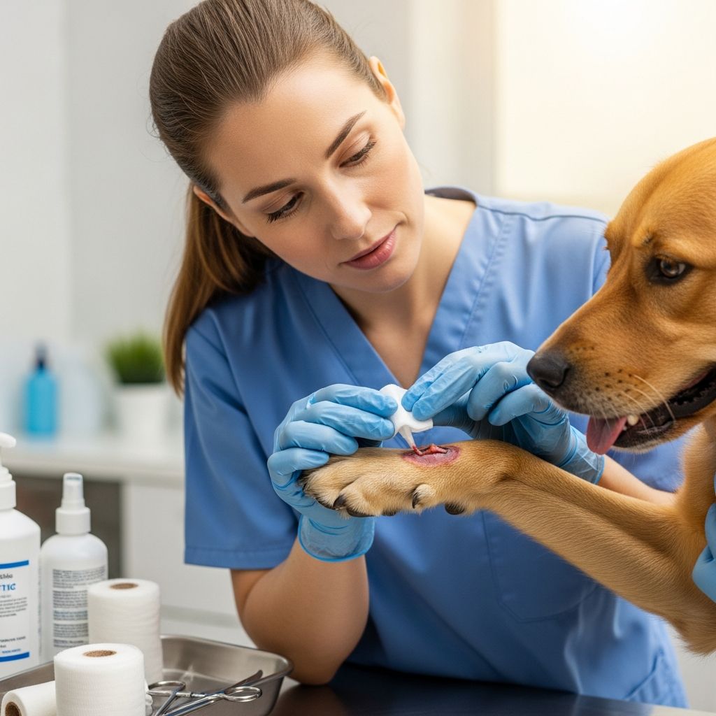 Essential steps for treating and managing open wounds in dogs safely.