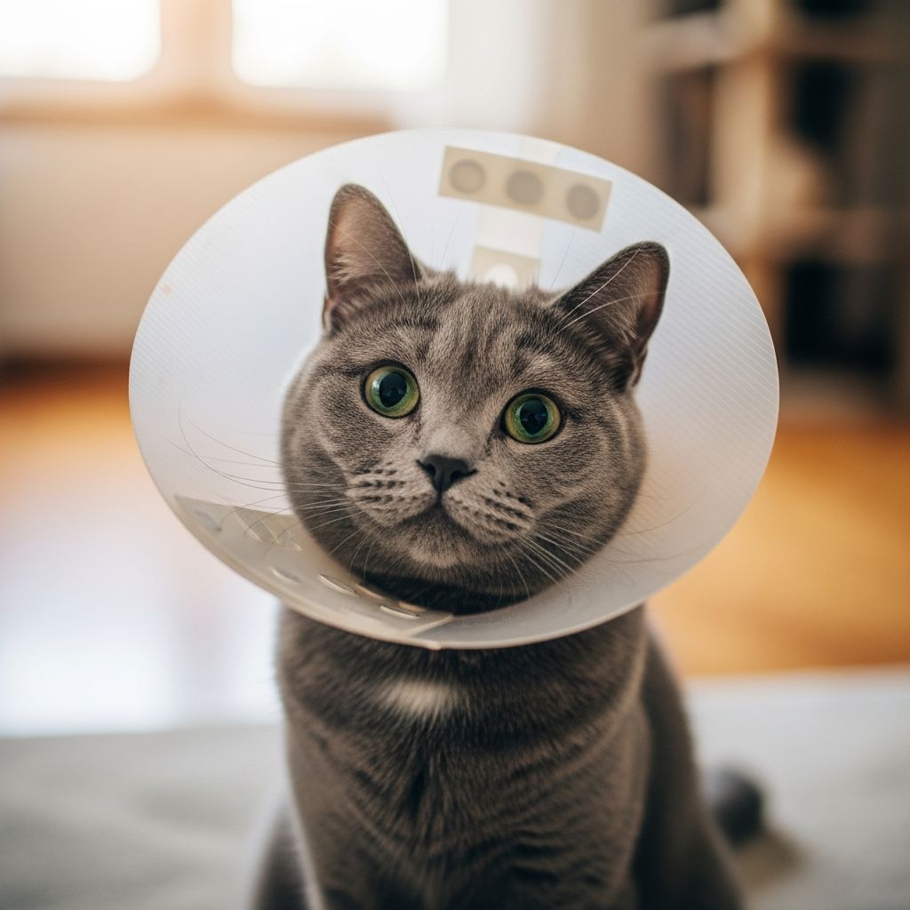 Everything cat owners need to know about E-collars and post-surgery wound protection.
