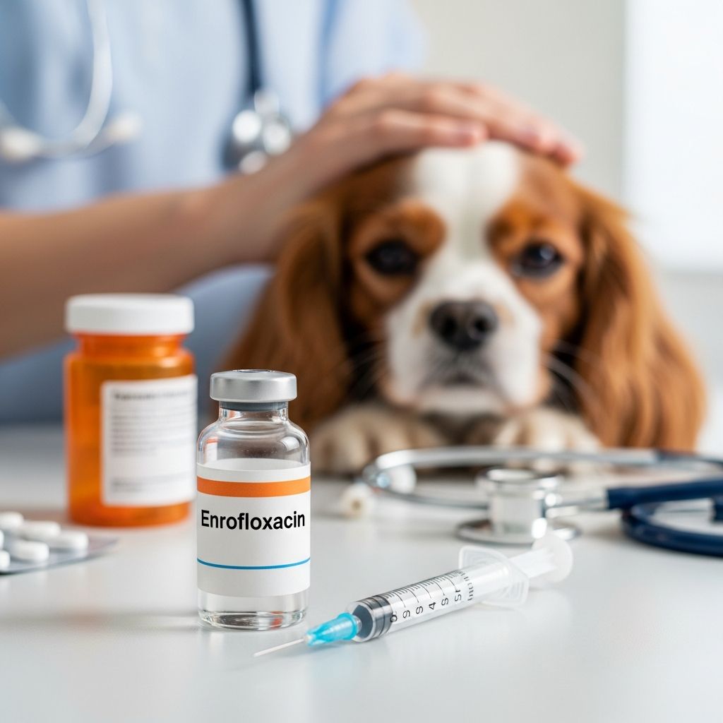 Complete guide to enrofloxacin use in dogs, cats, and other pets.