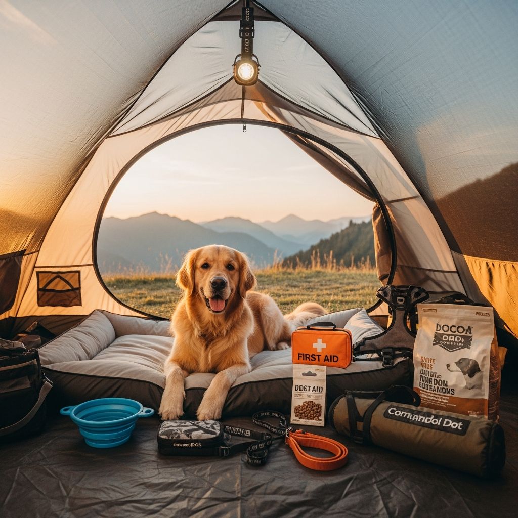 Pack the right gear for safe, comfortable camping adventures with your dog.