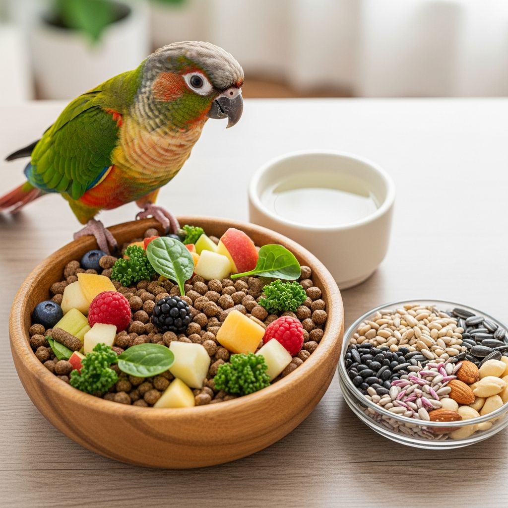 Feeding Pet Conures: A Complete Nutrition Guide Learn the best practices for feeding your pet conure with proper diet, nutrition, and feeding guidelines.