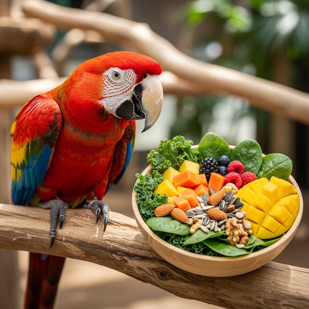 Feeding Pet Macaws: A Complete Nutrition Guide Learn the essential dietary requirements for keeping your macaw healthy and thriving.