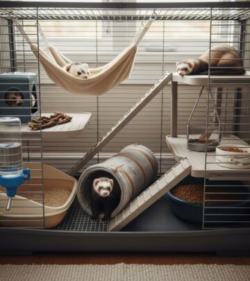 Create a safe, comfortable home for your ferret with proper housing setup and environmental conditions.