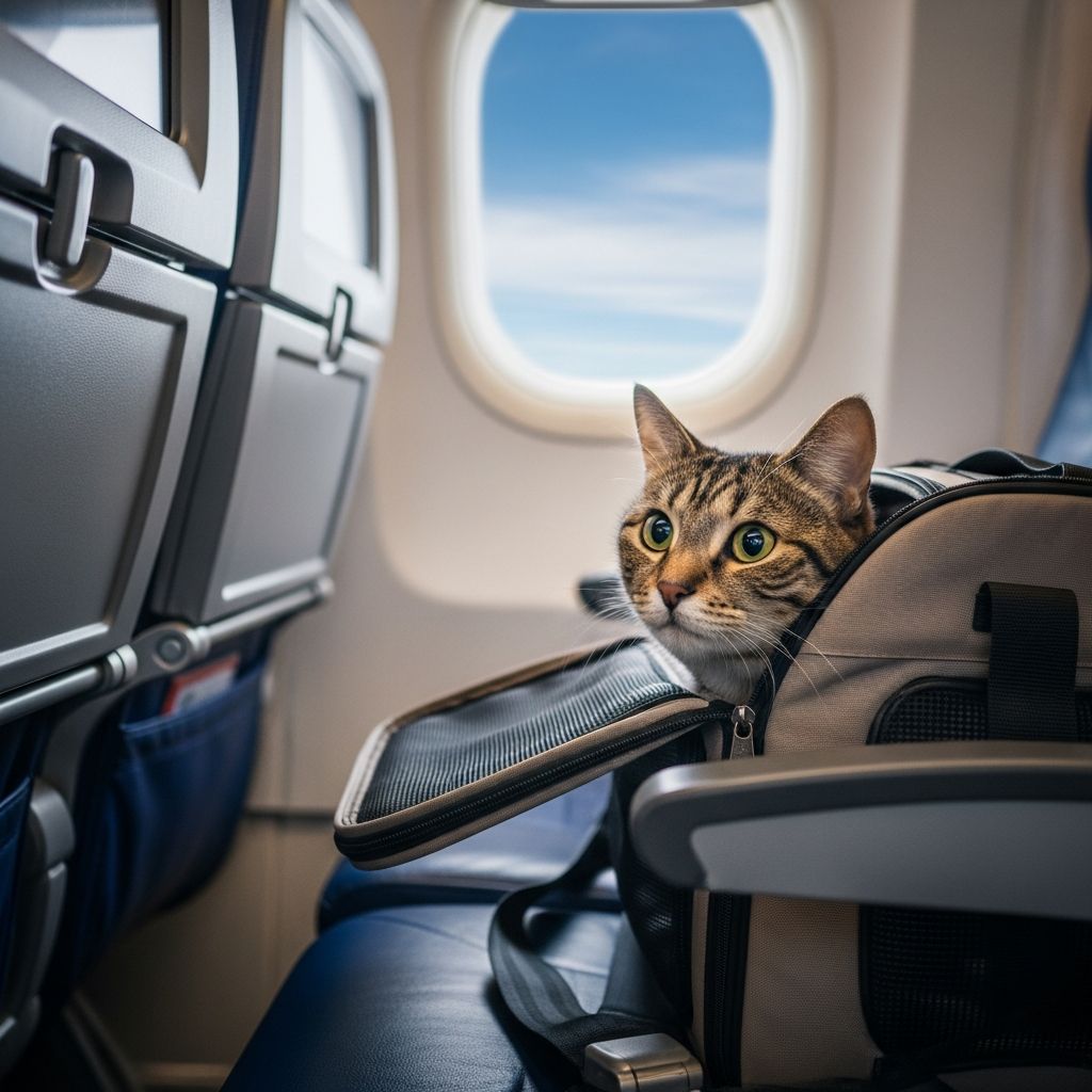 Essential tips and guidelines for safely traveling by air with your feline companion.