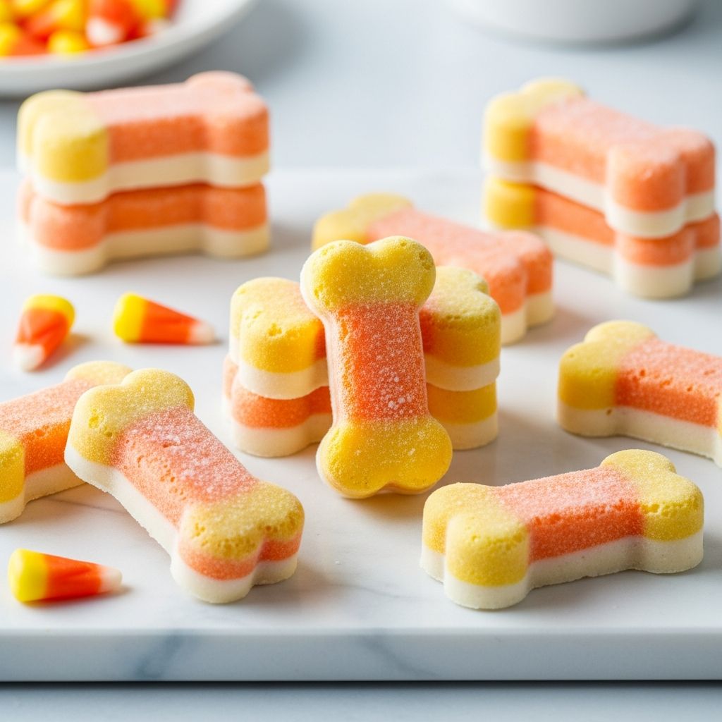 Frozen Candy Corn Bones: Homemade Dog Treat Recipe Create vet-approved frozen candy corn bones for your dog this Halloween season.