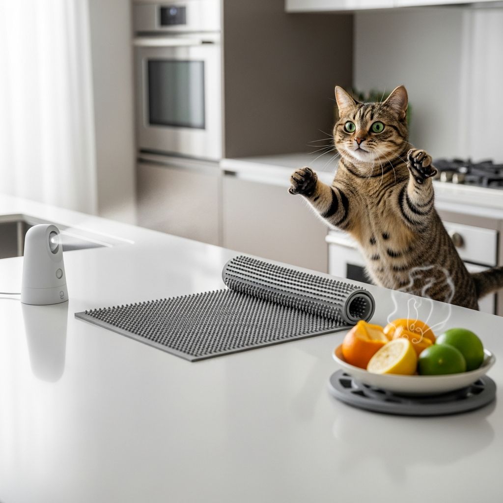 Stop your cat from jumping on counters with proven training techniques and environmental strategies.