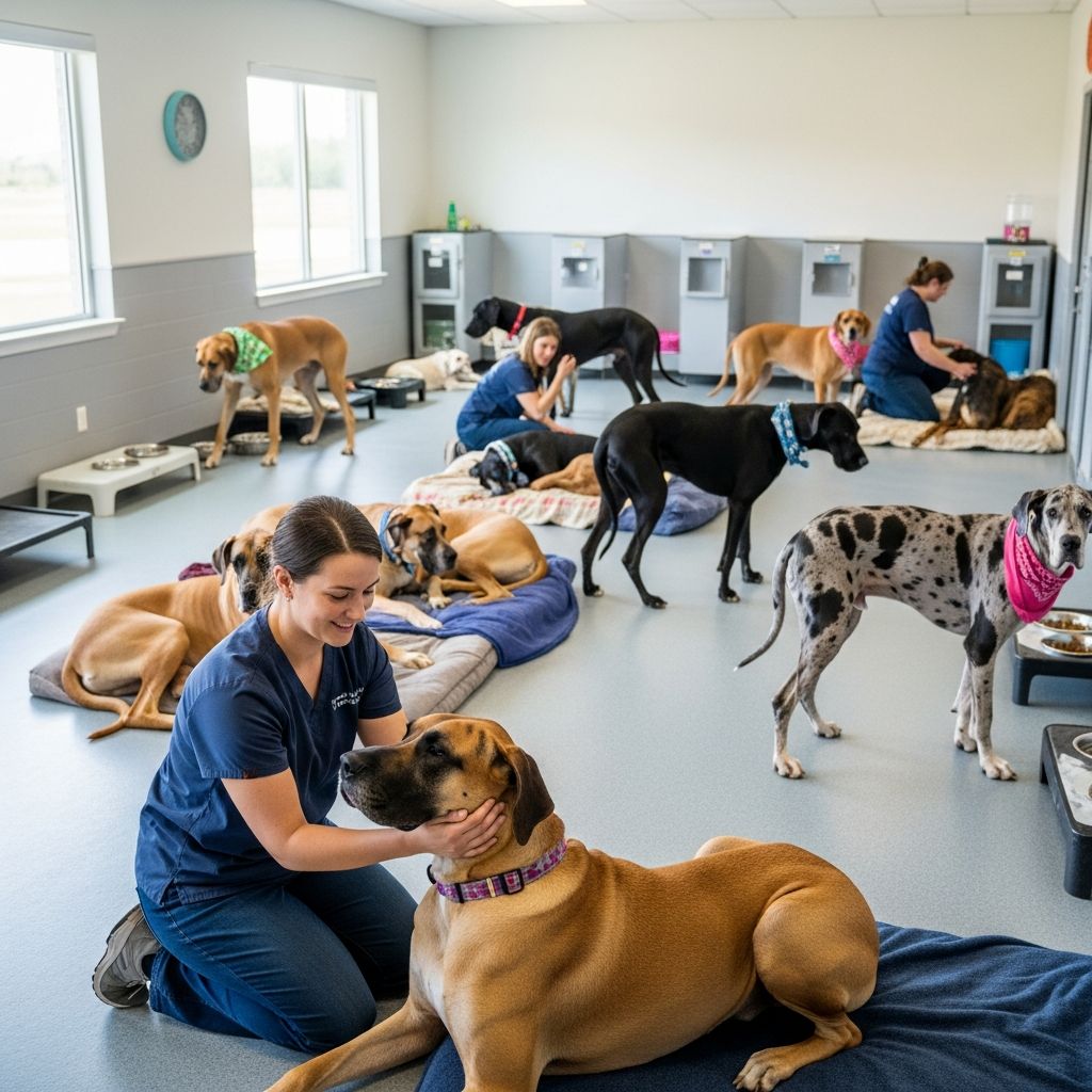 Great Dane Rescue: Caring for 84 Dogs in Need Discover how Great Dane rescue organizations care for dozens of gentle giants and find them loving homes.