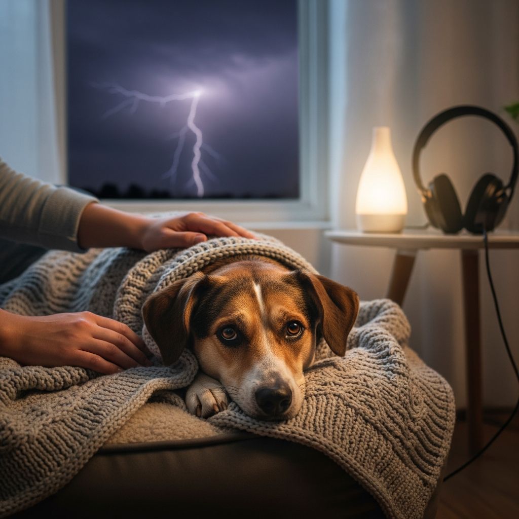 Helping Dogs with Severe Phobias During Storms and Fireworks Expert strategies to help your dog overcome fear of thunderstorms and fireworks with proven behavior modification and medication options.