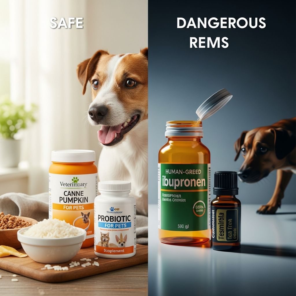 Discover safe home remedies for your pet's diarrhea and learn which treatments to avoid for their safety.