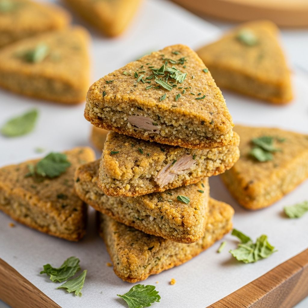 Easy DIY turkey triangle treats your cat will love. Simple recipe with protein-rich ingredients.