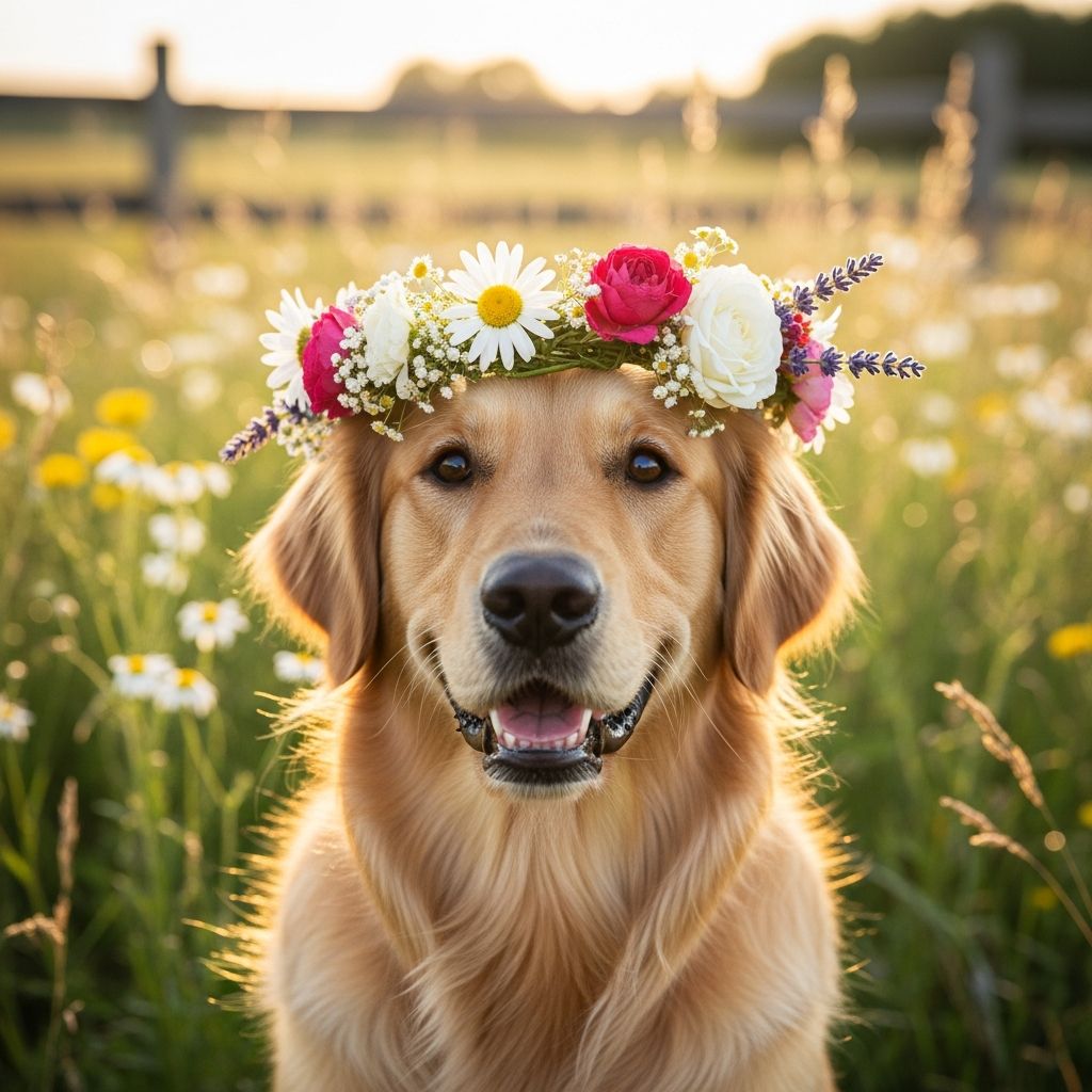 Create an adorable flower crown for your pup with this step-by-step DIY guide.