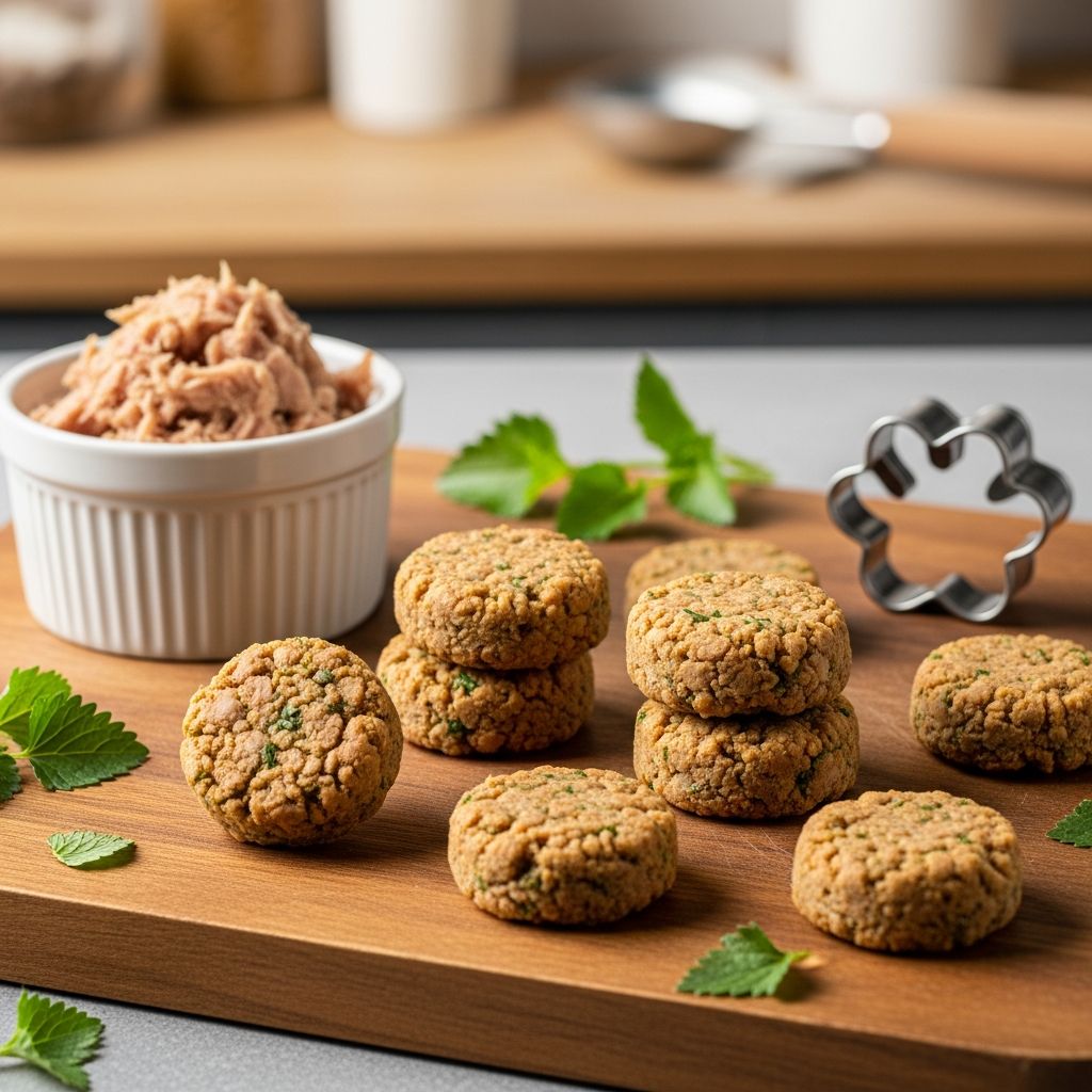 Make delicious homemade tuna cat treats in just 10 minutes with 4 simple ingredients.