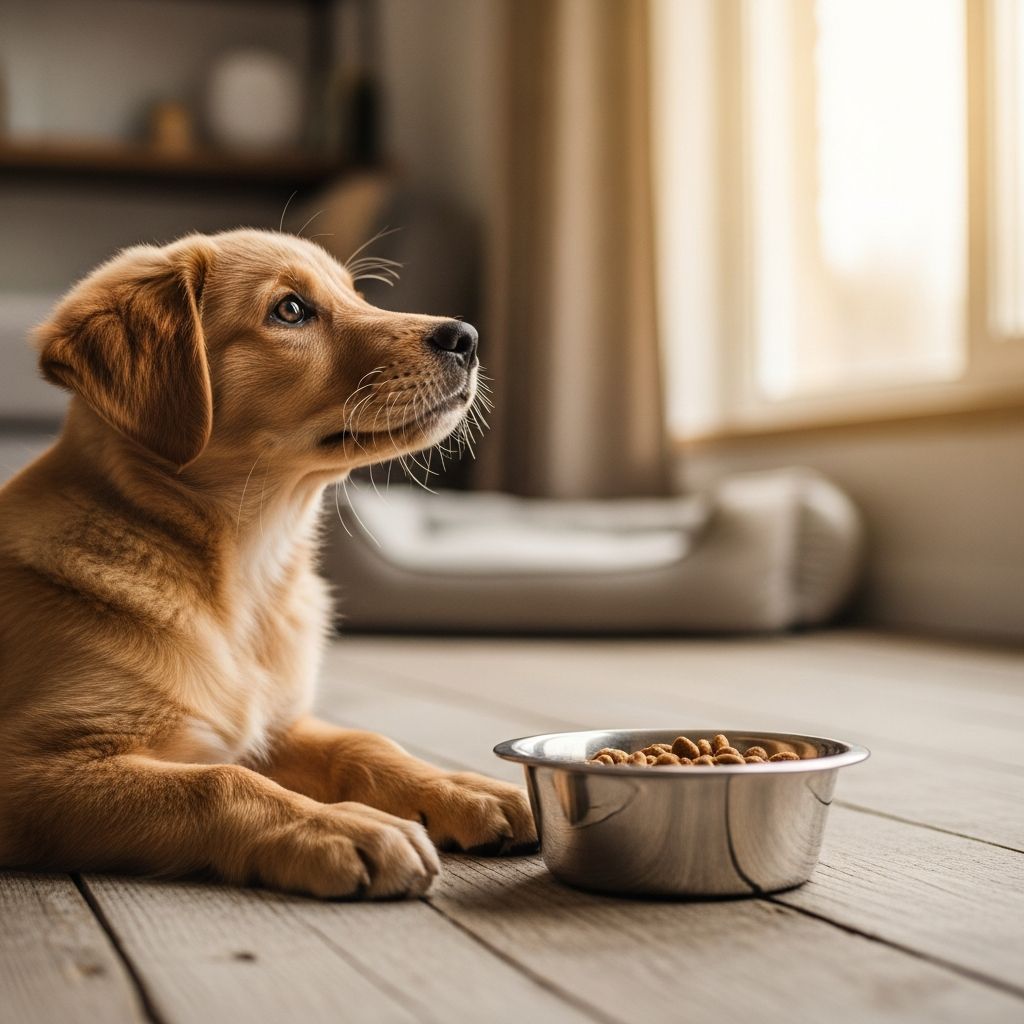 Complete puppy feeding schedule guide from newborn to adult dog.