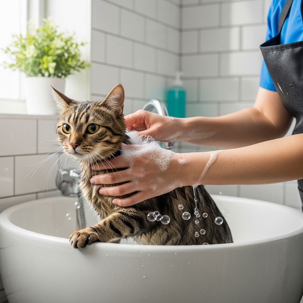 Master the art of cat bathing with professional grooming tips and techniques.