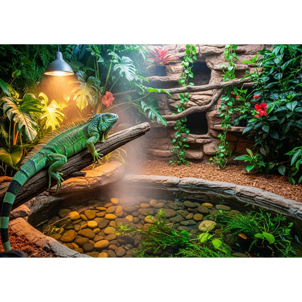 Learn essential iguana housing setup, cage requirements, heating, and environmental needs for healthy reptile pets.