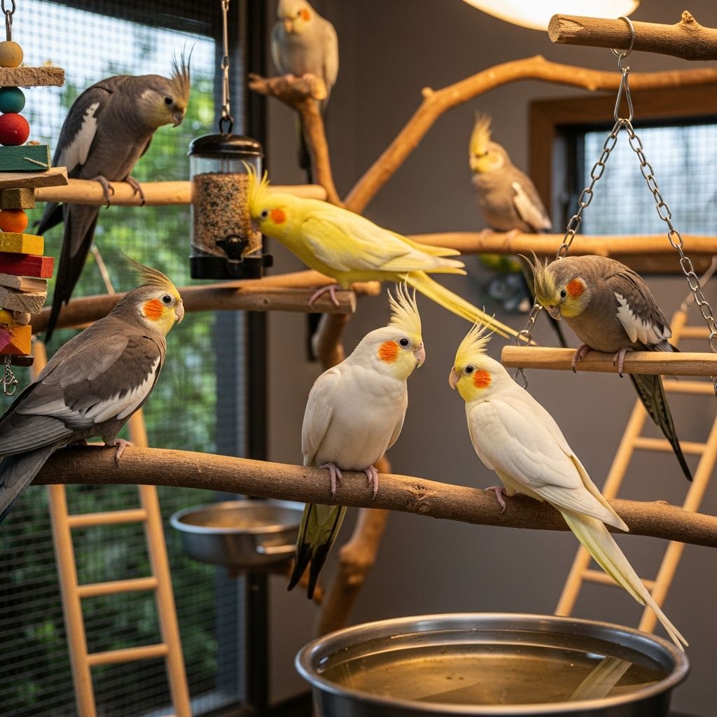 Learn how to successfully house and care for multiple cockatiels together.