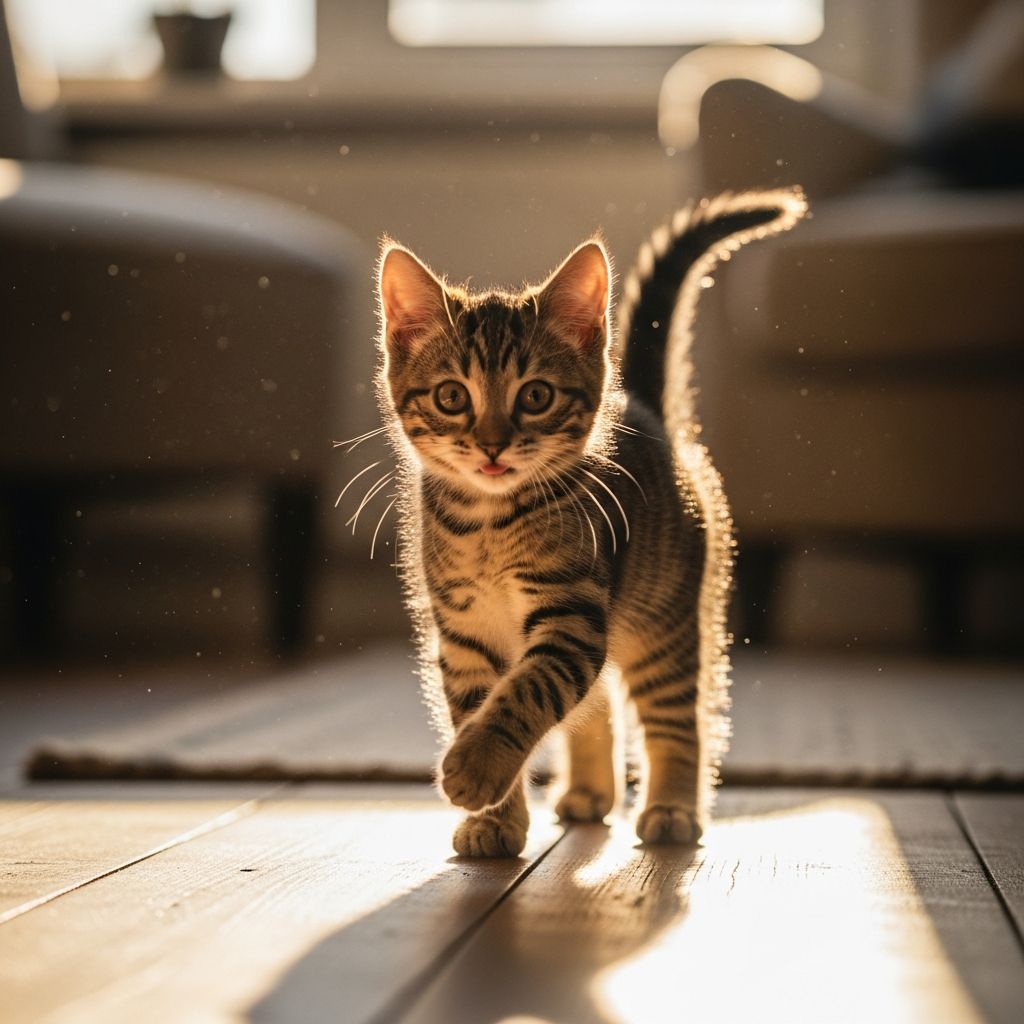 Kitten with Unique Walk Lives Life to the Fullest Meet Colt: An orange tabby kitten thriving despite his unique gait and movement challenges.
