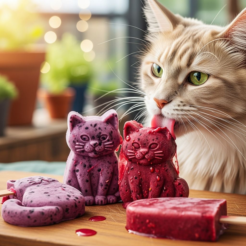 Learn how to make refreshing homemade cat popsicles with berries and yogurt.