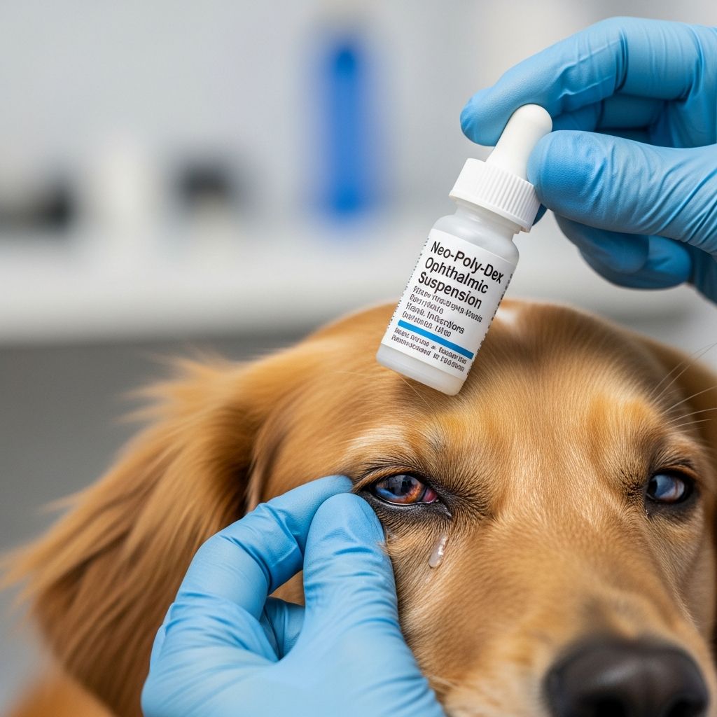 Comprehensive guide to Neo-Poly-Dex ophthalmic suspension for treating bacterial eye infections in pets.