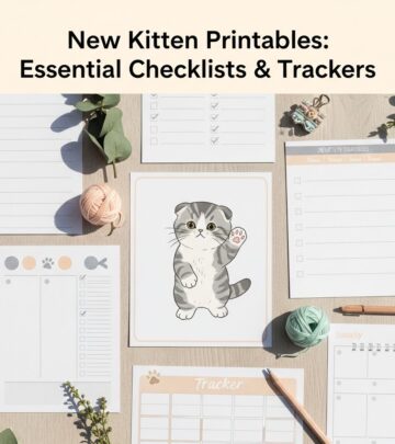 Free printable checklists and trackers to help you prepare for your new kitten's arrival and first vet visit.