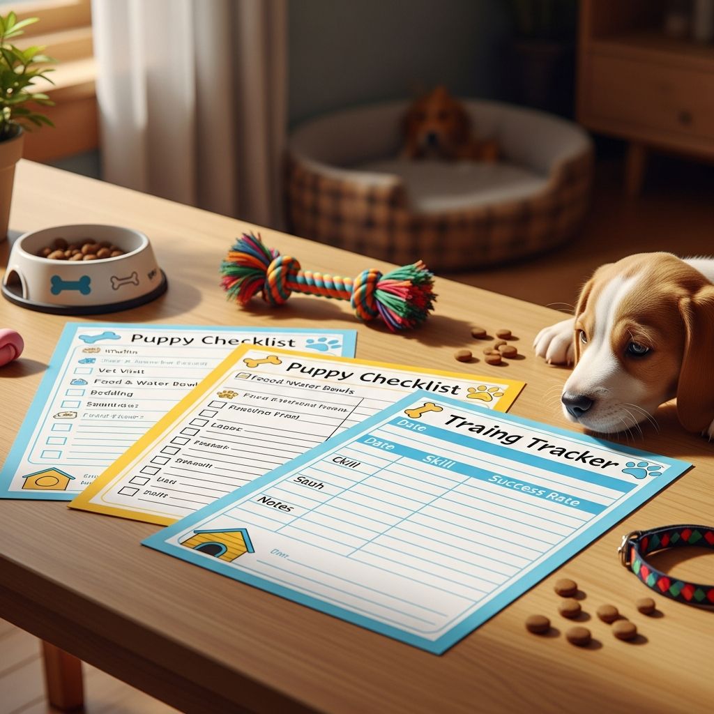 Download free puppy printables including checklists, feeding schedules, and training trackers to organize your new puppy journey.