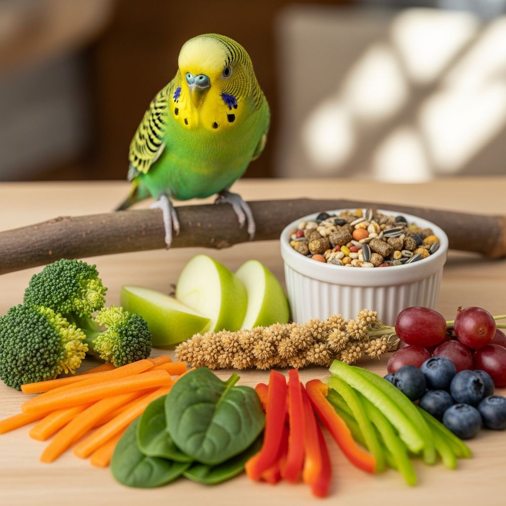 Learn what to feed your parakeet for optimal health, nutrition, and longevity.