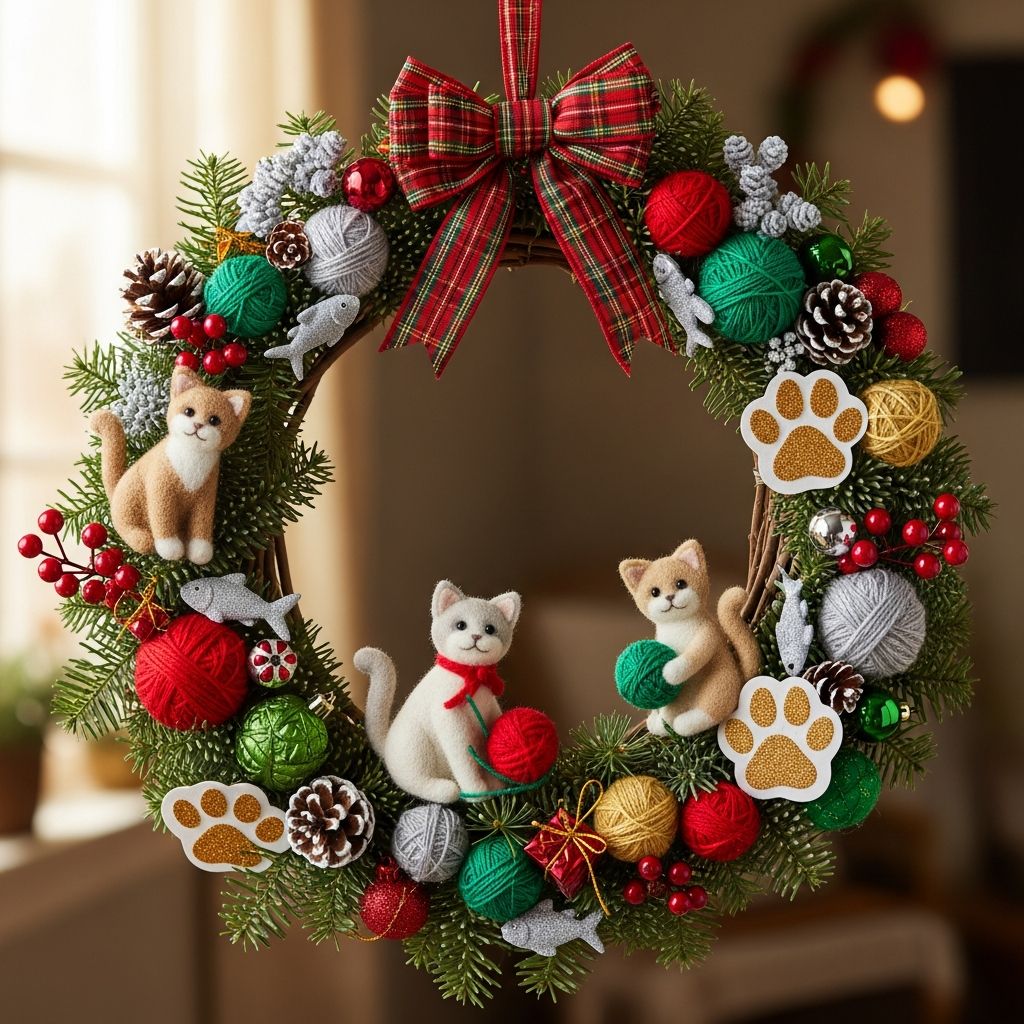 Pet-Inspired DIY Holiday Wreaths for Cat Lovers Create adorable cat-themed holiday wreaths with simple DIY projects perfect for pet lovers.
