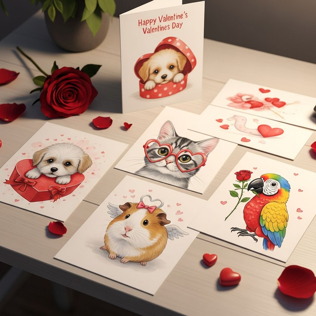 Pet-Inspired Valentine’s e-Cards for Your Other Half Share love this Valentine's Day with free pet-inspired e-cards featuring adorable dog and cat designs.