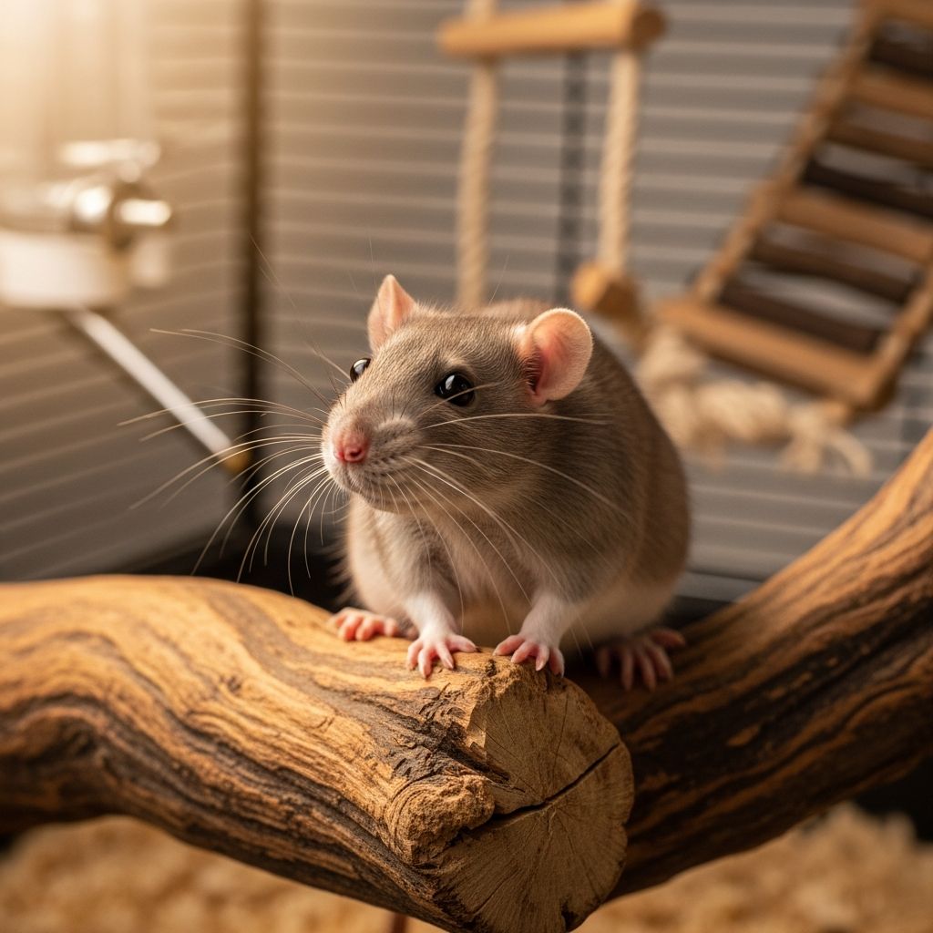 Complete guide to pet rat care: housing, feeding, socialization, and enrichment for happy, healthy rats.