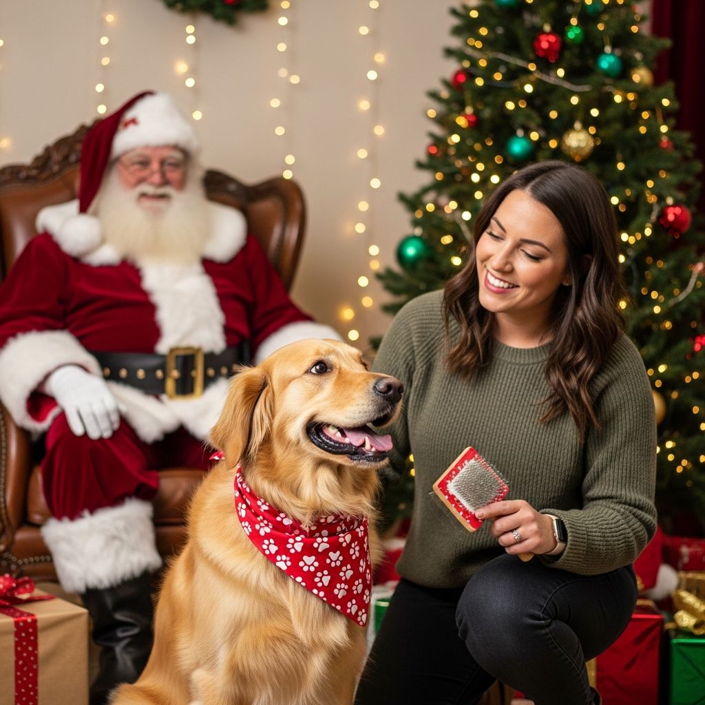 Master the art of capturing perfect holiday photos with your furry friend and Santa Claus this season.