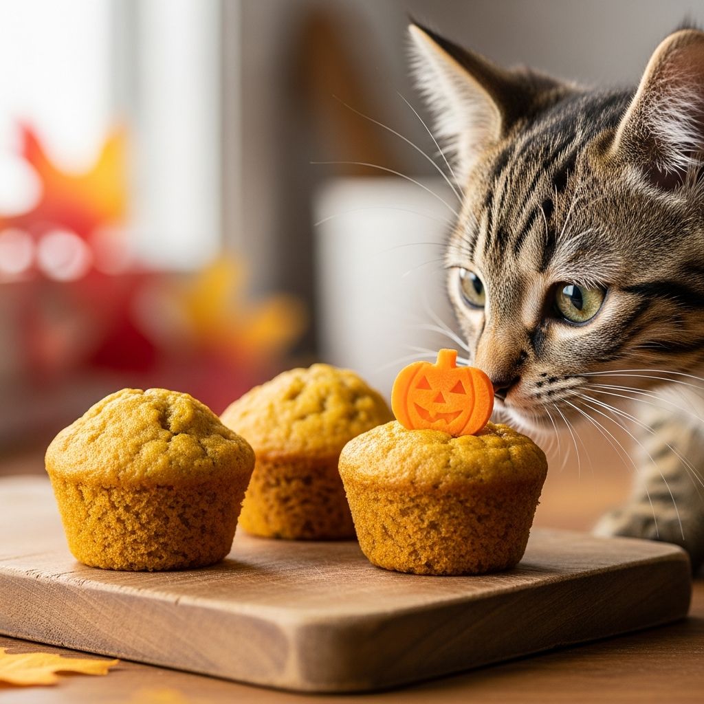 Create purr-fect fall treats with this easy homemade pumpkin mini muffins recipe for cats.