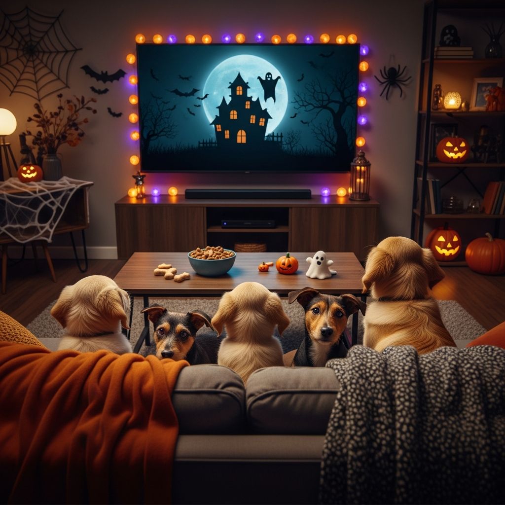 Puppies Watch Scary Halloween Movies: A Guide Learn how to safely introduce puppies to Halloween movies and create spooky entertainment experiences.