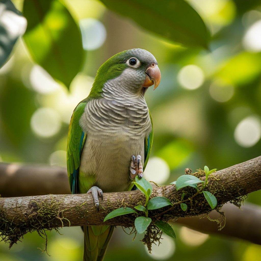 Complete guide to Quaker parakeet care, behavior, diet, and breeding habits for pet owners.