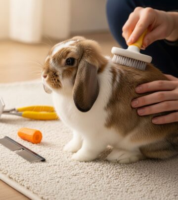 Complete guide to rabbit grooming: brushing techniques, nail care, and essential health maintenance.