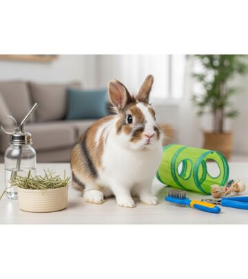Learn everything you need to know about caring for pet rabbits, from housing to nutrition and health.