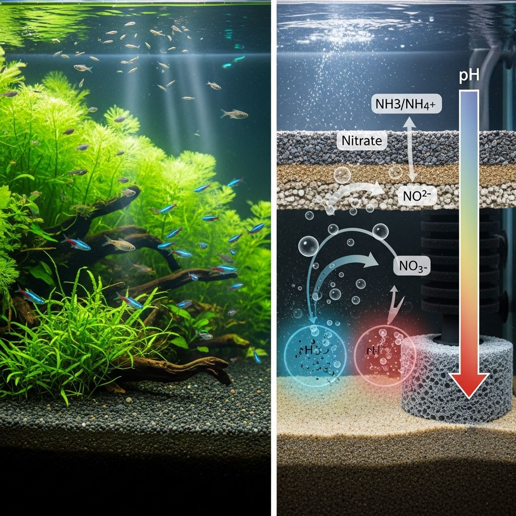 Understanding how pH levels impact the nitrogen cycle and fish health in your aquarium.